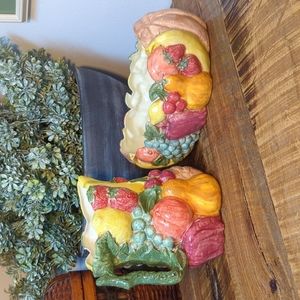 Vintage Nowell Mold Pitcher and Bowl Fruit